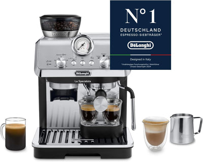 DeLonghi La Specialista Arte EC9155.MB Espresso Machine with Grinder 8 Levels 15 Bar 1550W Stainless Steel Black