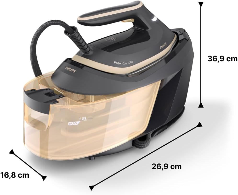 Philips PSG6064/80 Steam Iron with OptimalTEMP Technology 600g Steam Boost Gold SteamGlide Advanced Soleplate