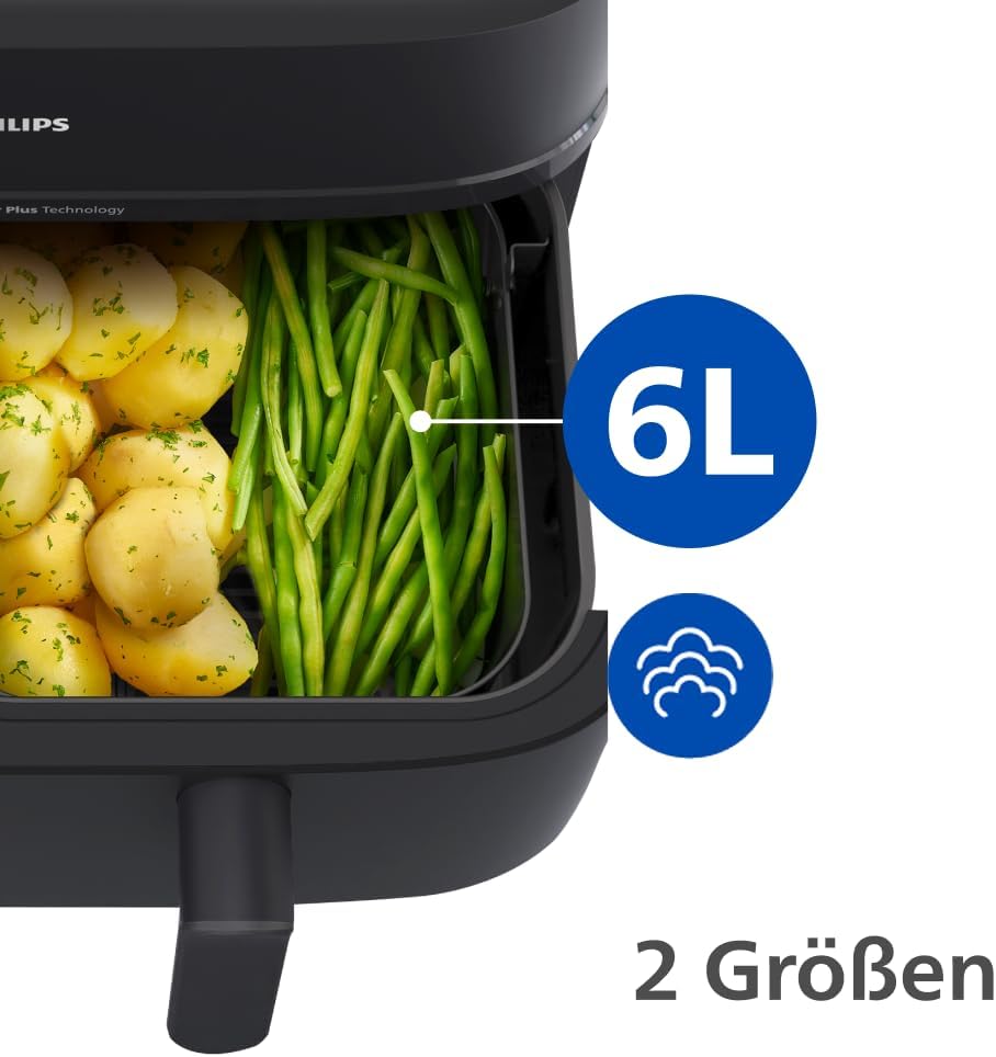 Philips Airfryer 5000 Series Dual Basket 9L Hot Air Fryer with Steam Function 2 Baskets NA550/00