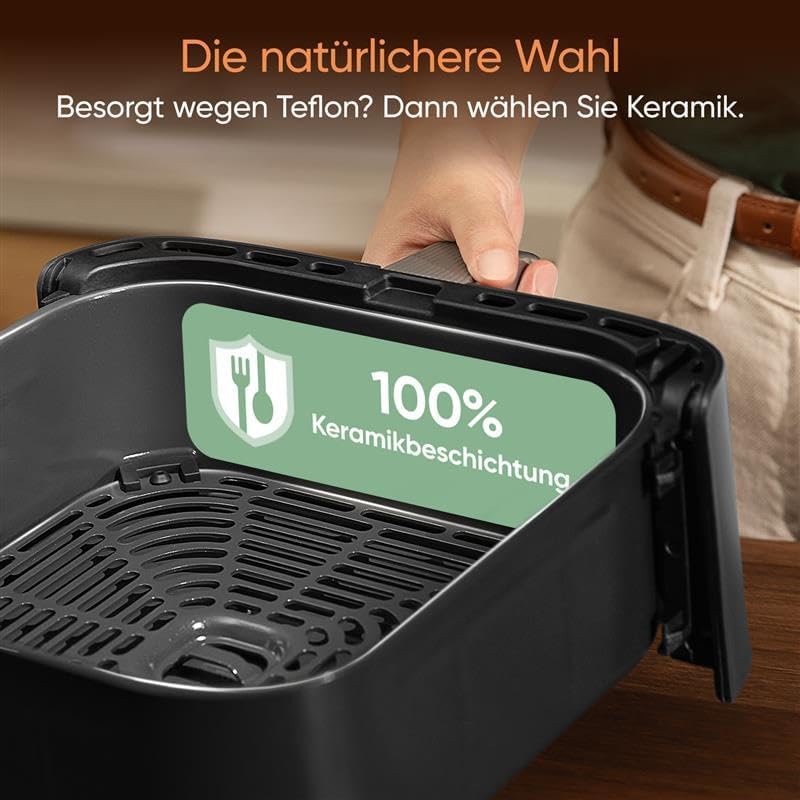 COSORI Turbo Tower Pro 10.8L Smart Air Fryer WiFi Dual Zone Ceramic Coating DualBlaze Technology Silver Grey