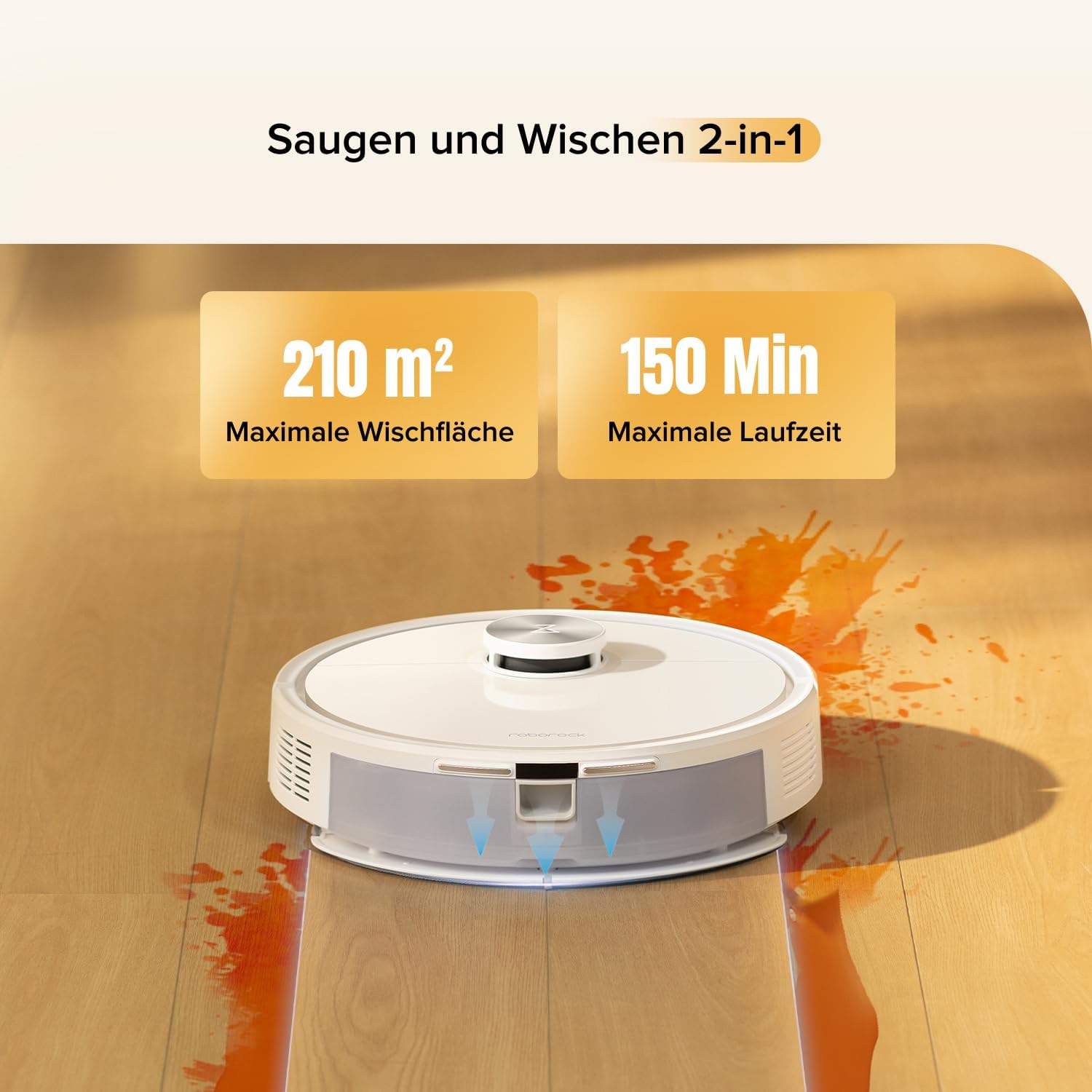 Roborock Q7 M5 Robot Vacuum with Mop 10000Pa Suction LiDAR Navigation Pet Hair Carpet Cleaning 150 Min Runtime App Control White