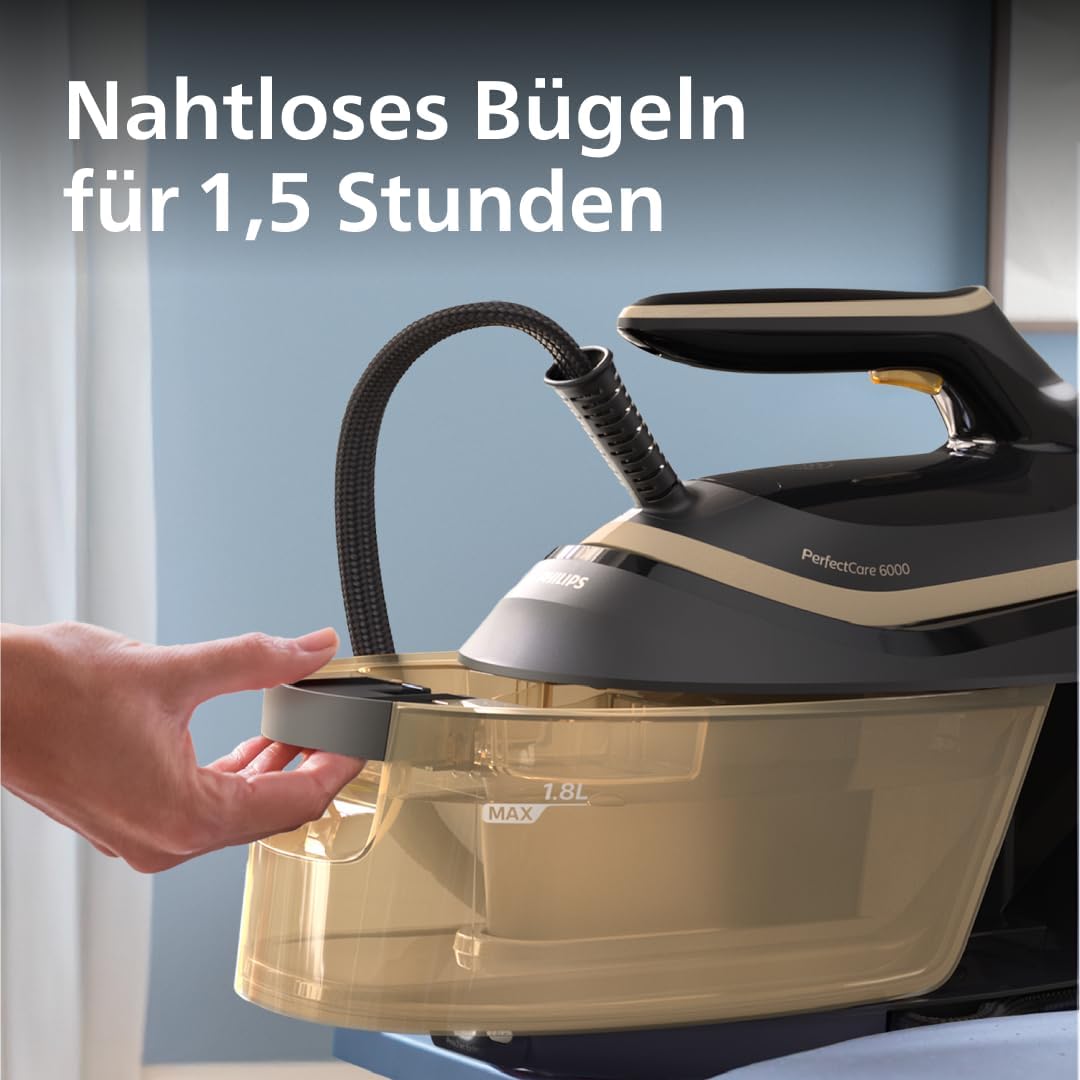 Philips PSG6064/80 Steam Iron with OptimalTEMP Technology 600g Steam Boost Gold SteamGlide Advanced Soleplate