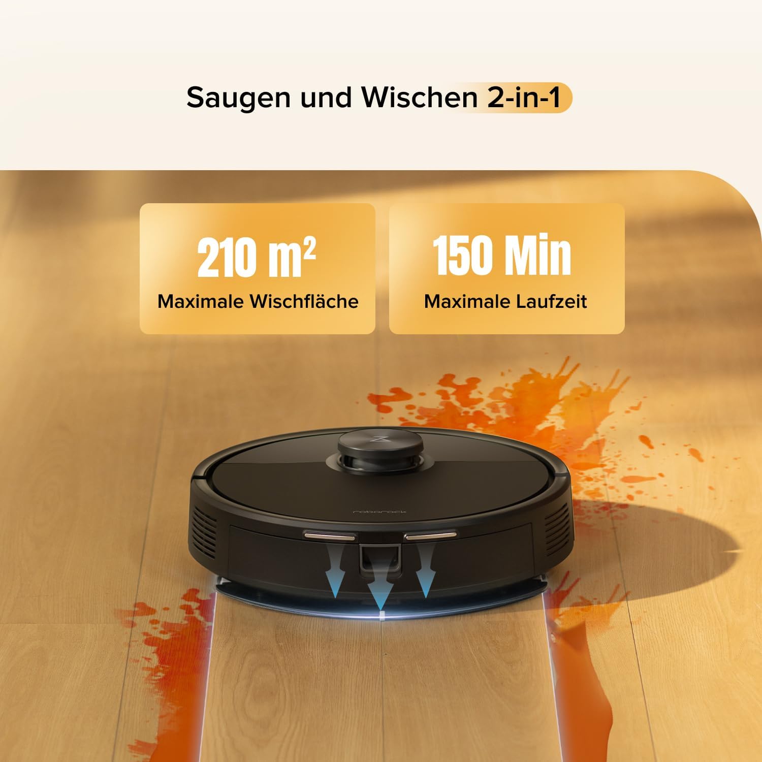 Roborock Q7 M5 Robot Vacuum 10000Pa Suction LiDAR Navigation 2-in-1 Vacuum Mop App Control Pet Hair Carpet 150min Runtime Black
