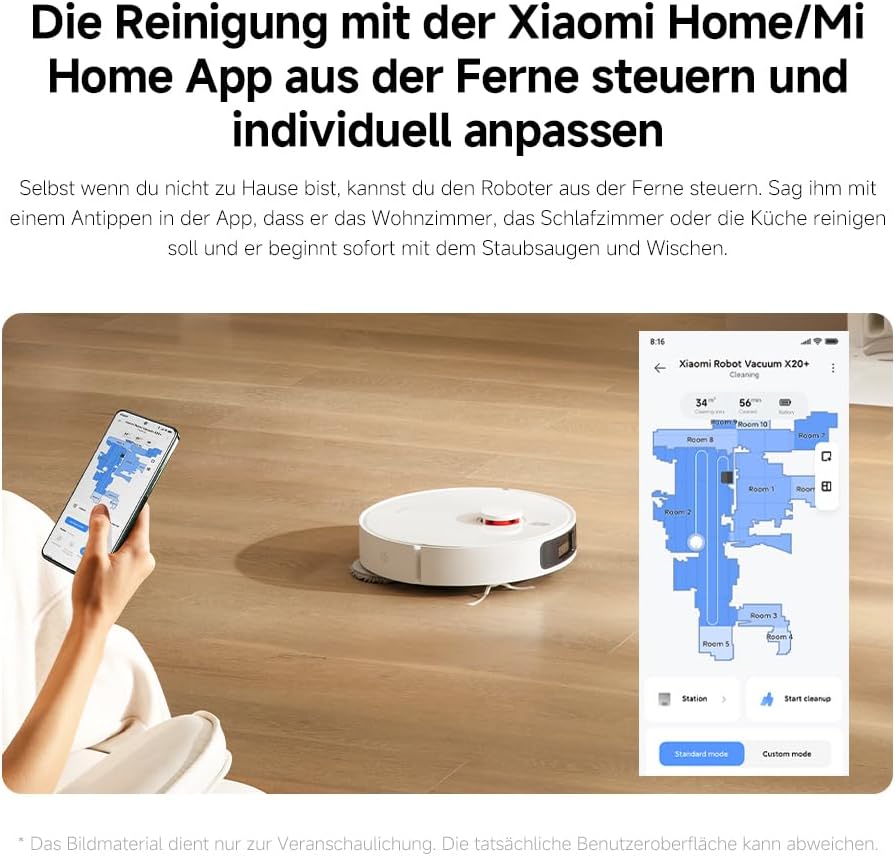 Xiaomi Robot Vacuum X20+ with All-in-One Station 6000Pa Suction Self-Cleaning Mop 140 Min Battery