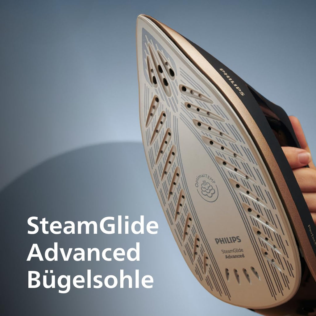 Philips PSG6064/80 Steam Iron with OptimalTEMP Technology 600g Steam Boost Gold SteamGlide Advanced Soleplate
