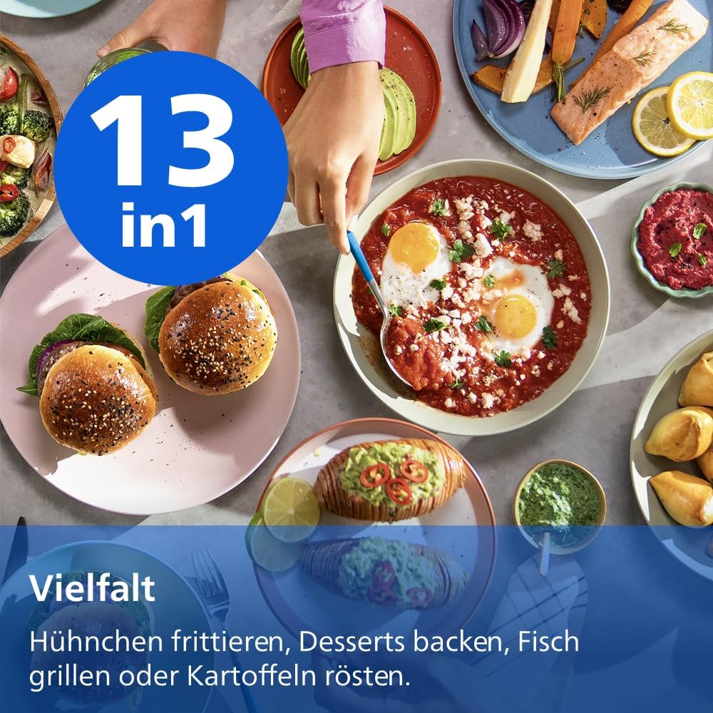 Philips Airfryer 4000 Series Stacked Dual Basket 10L Hot Air Fryer RapidAir Technology PFAS Free NA460 00