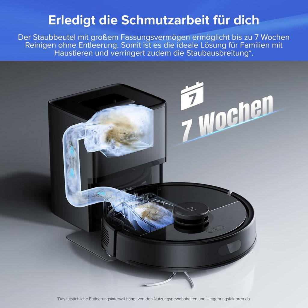 Roborock Q7 L5+ Robot Vacuum with Auto Dust Emptying 8000Pa Suction LiDAR Navigation Pet Hair Carpet Cleaner Black