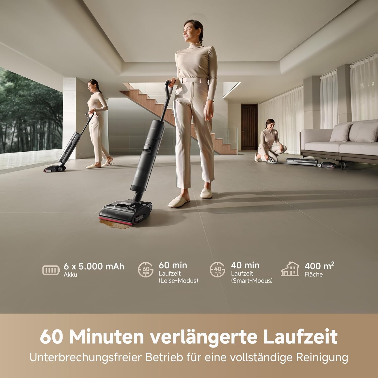 Dreame H15 Pro Wet Dry Vacuum Cleaner 21000Pa Suction GapFree AI Robot Arm Triple Edge 180 Degree Flat Design TangleCut Technology
