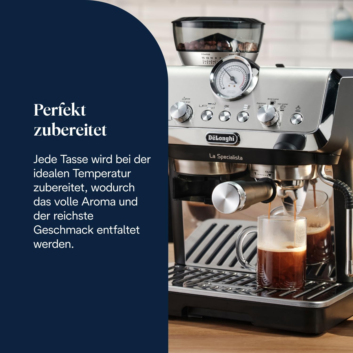 DeLonghi La Specialista Arte EC9155.MB Espresso Machine with Grinder 8 Levels 15 Bar 1550W Stainless Steel Black