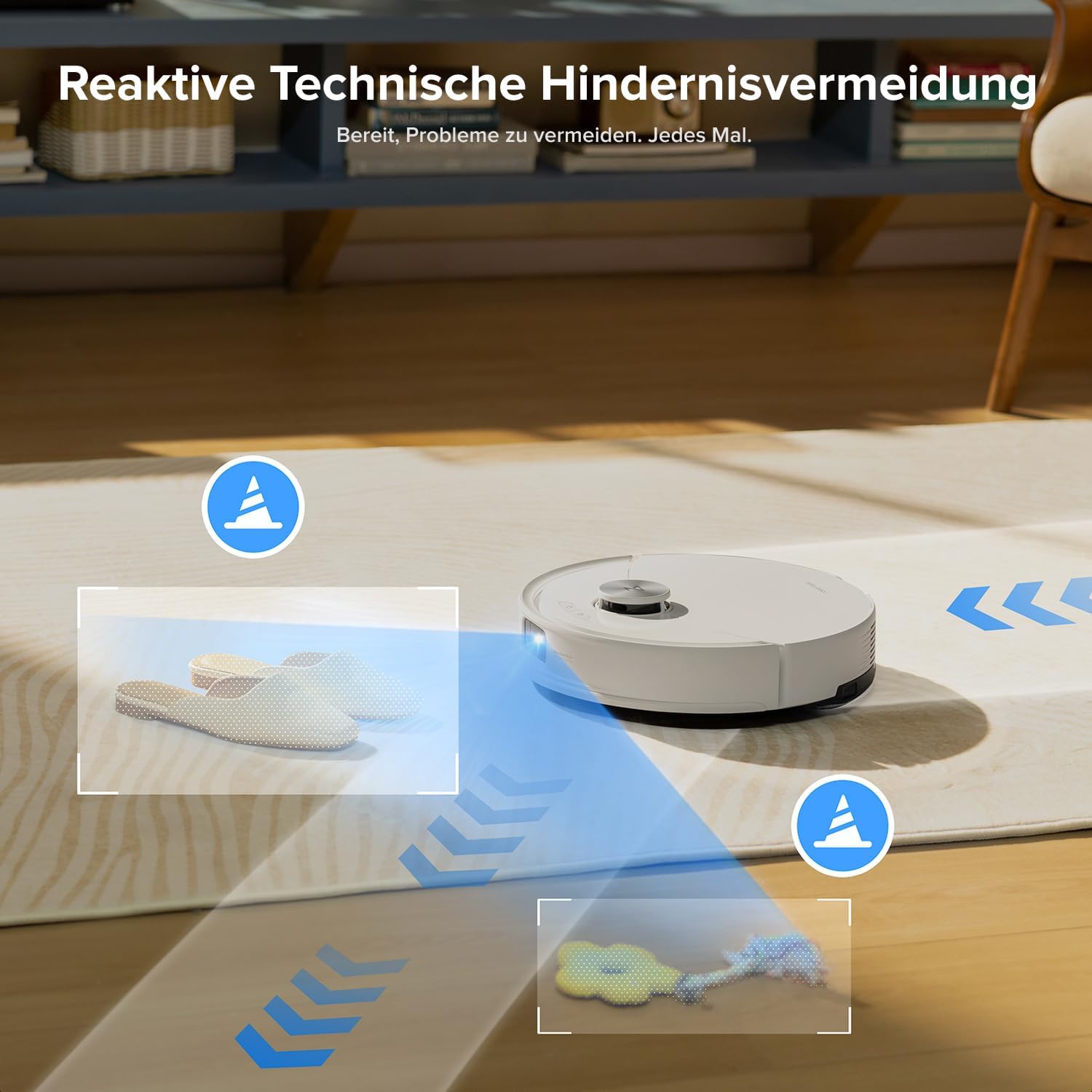 Roborock Q10 S5+ Robot Vacuum and Mop 10000Pa Suction Self-Empty Station Pet Hair Carpet Hard Floor White