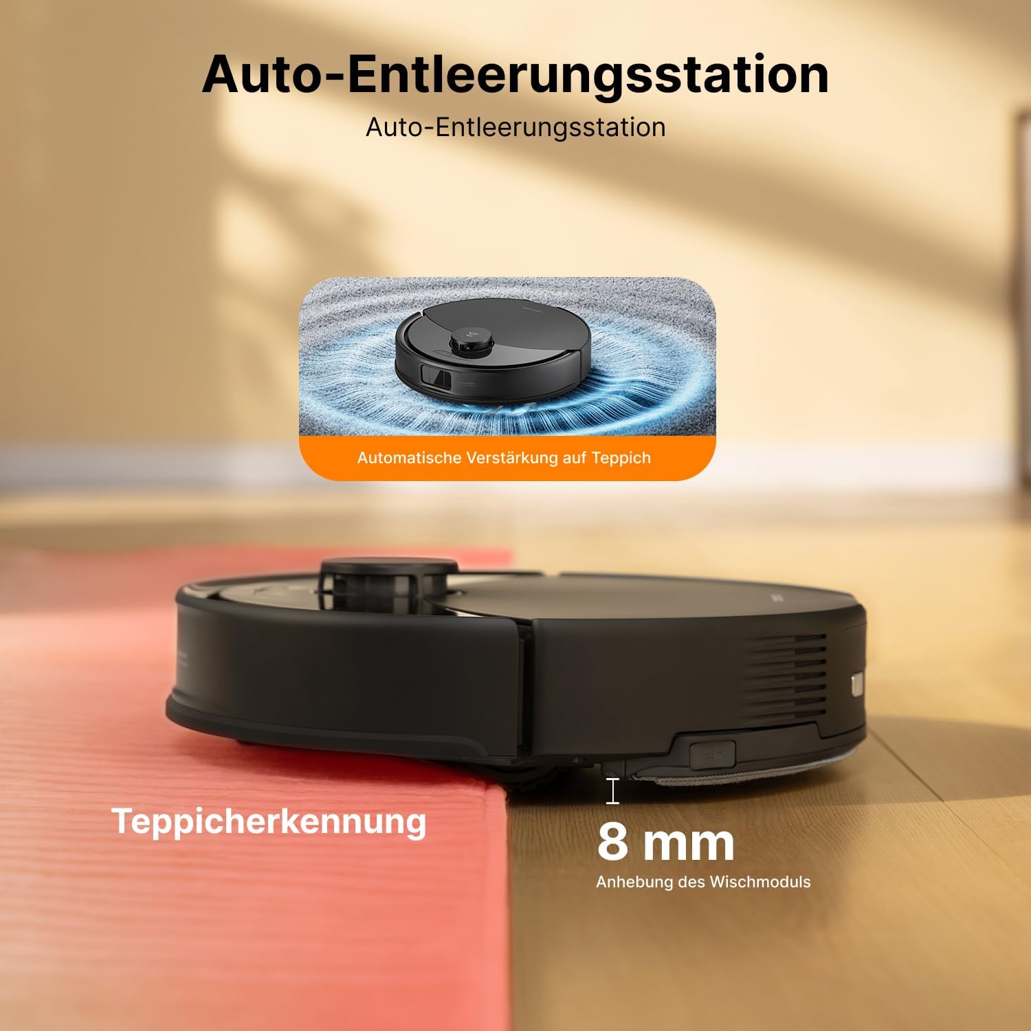 Roborock Q10 X5+ Robot Vacuum Cleaner Auto Emptying Station 10000Pa Suction Mop PreciSense LiDAR Navigation Black