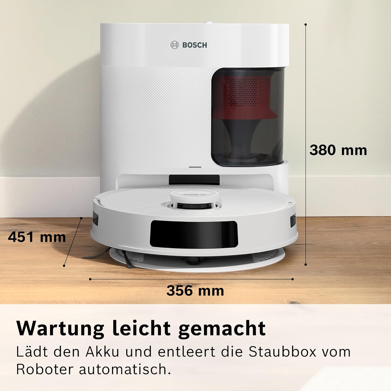 Bosch Spotless BCRD1W Robot Vacuum Cleaner 11000 Pa Suction Mop Function Smart Navigation White