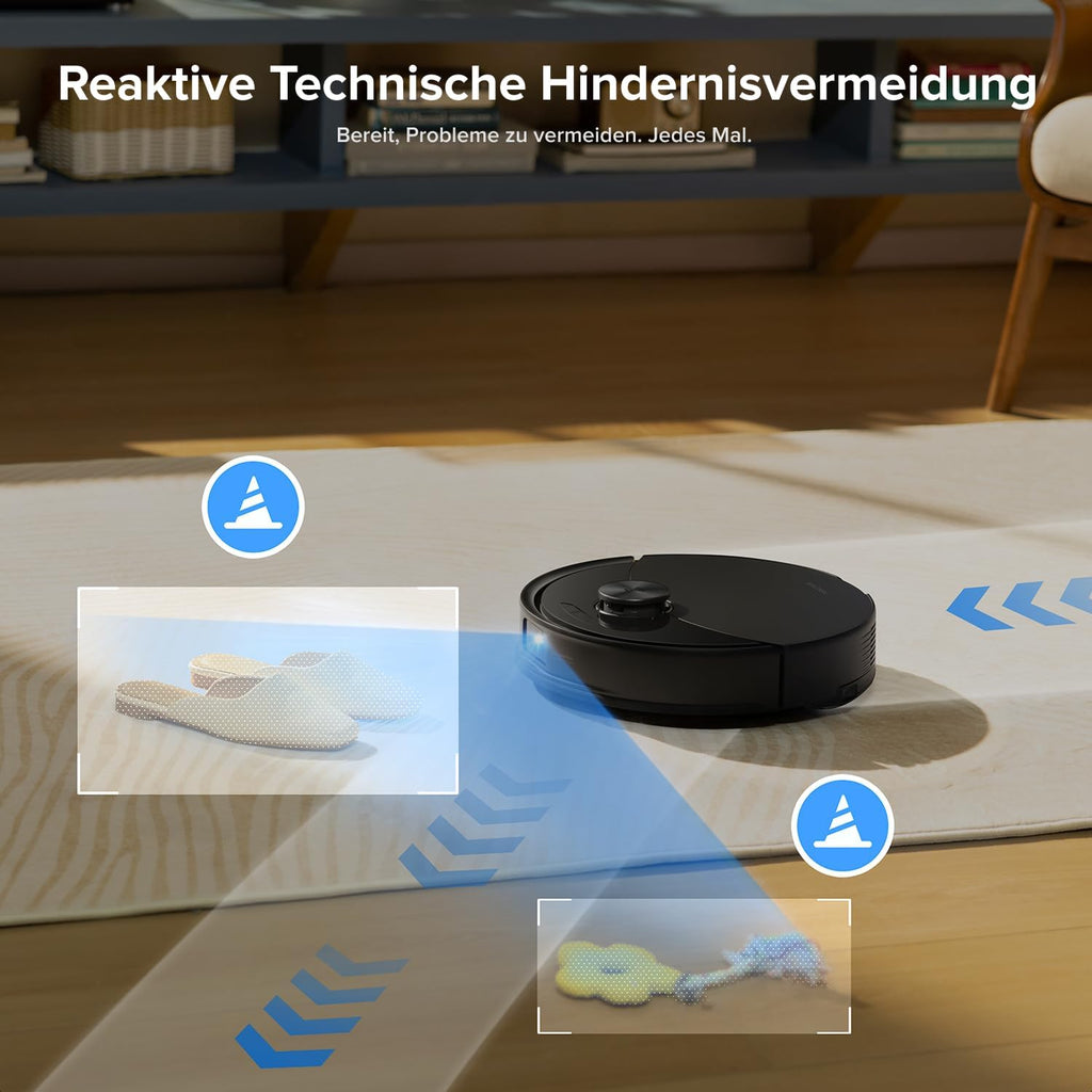 Roborock Q10 S5 Robot Vacuum Cleaner with Mop 10000Pa Suction Self Emptying Station Pet Hair Carpets Hard Floors Black