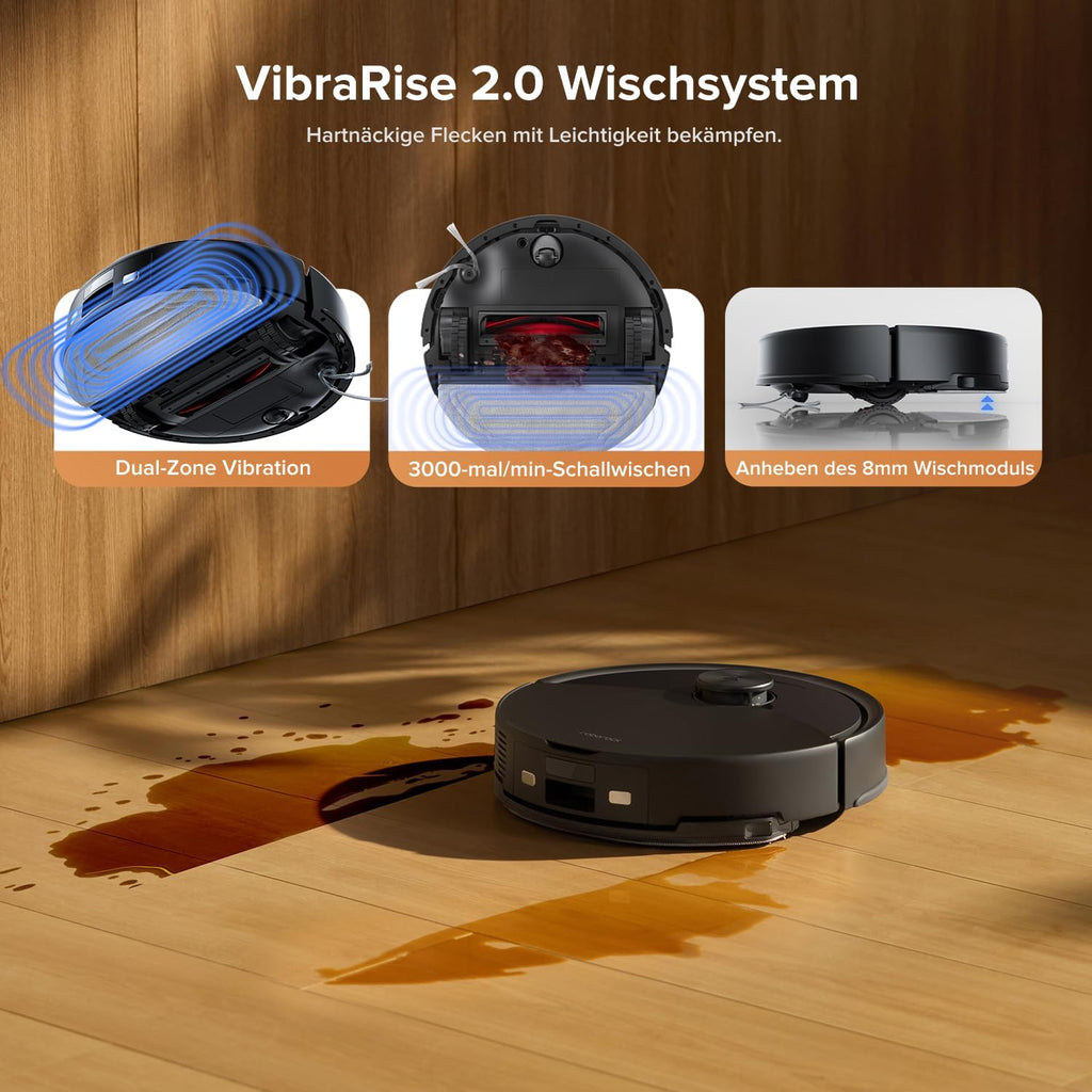Roborock Q10 S5 Robot Vacuum Cleaner with Mop 10000Pa Suction Self Emptying Station Pet Hair Carpets Hard Floors Black