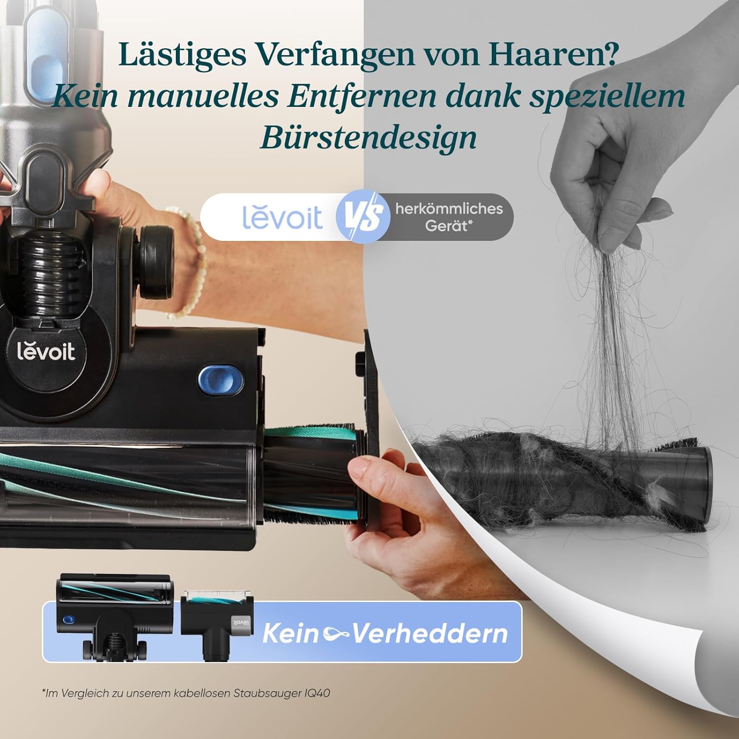 Levoit LVAC-300 Cordless Vacuum Cleaner 99.9% Dust Collection Pet Hair HEPA Filter Blue 150sqm Battery Powered