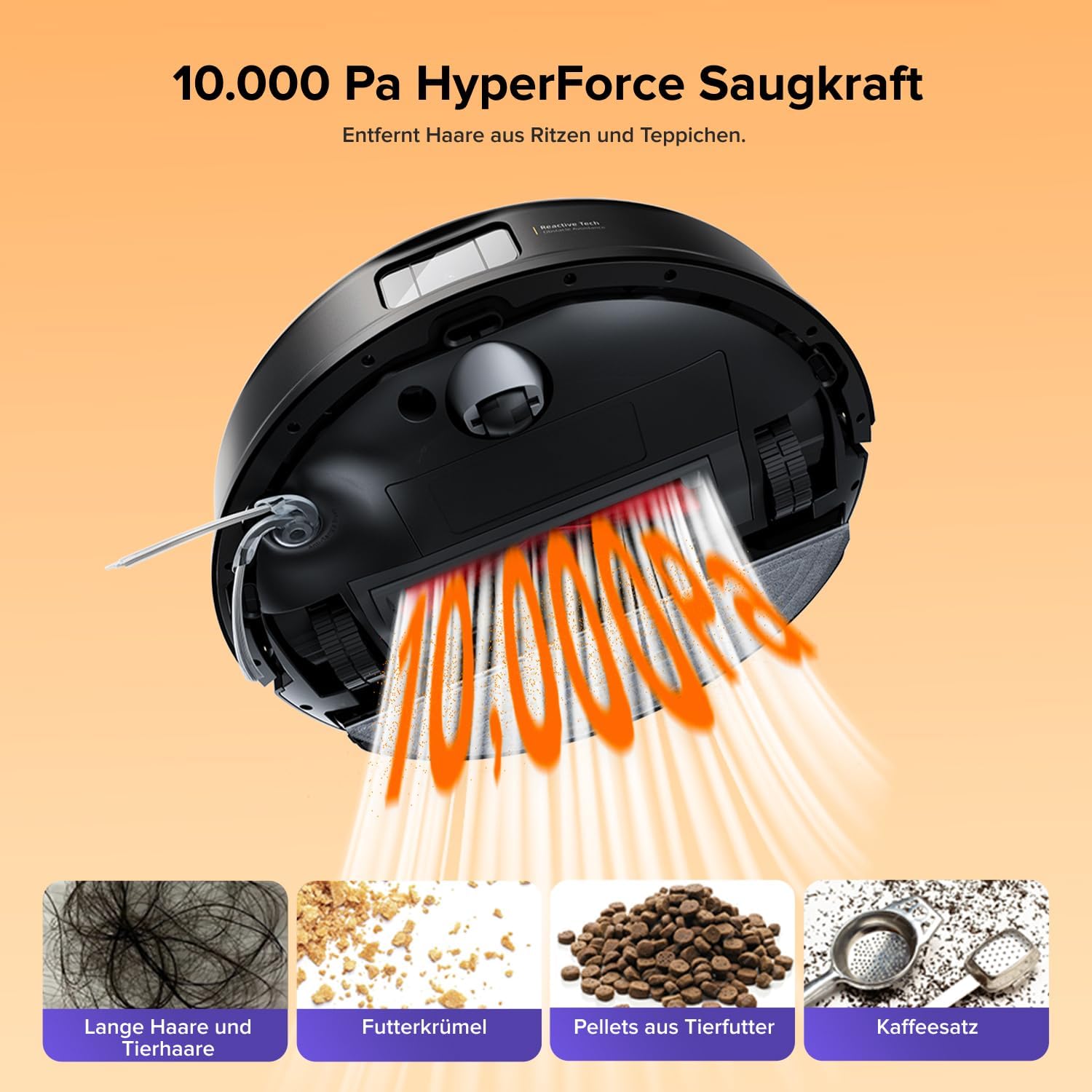 Roborock Q10 S5 Robot Vacuum Cleaner with Mop 10000Pa Suction Self Emptying Station Pet Hair Carpets Hard Floors Black