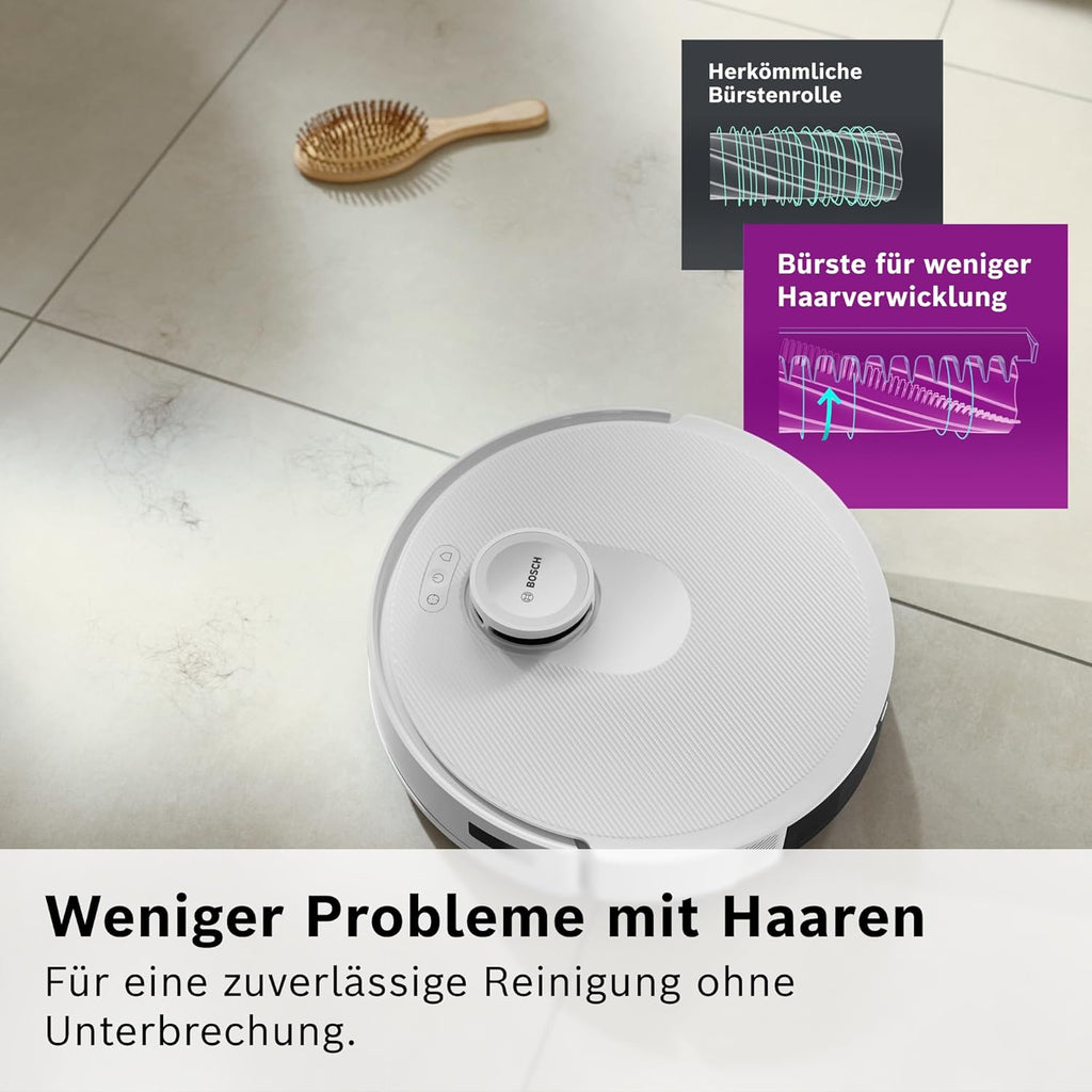 Bosch Spotless BCRD1W Robot Vacuum Cleaner 11000 Pa Suction Mop Function Smart Navigation White