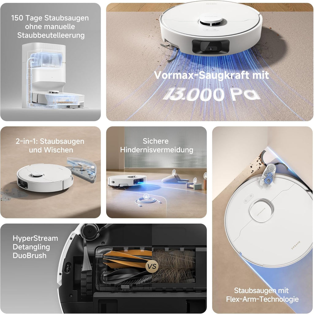 Dreame D20 Pro Plus Robot Vacuum Mop 13000Pa Pet Hair Carpet Hard Floor Self Empty LDS Navigation 5200mAh