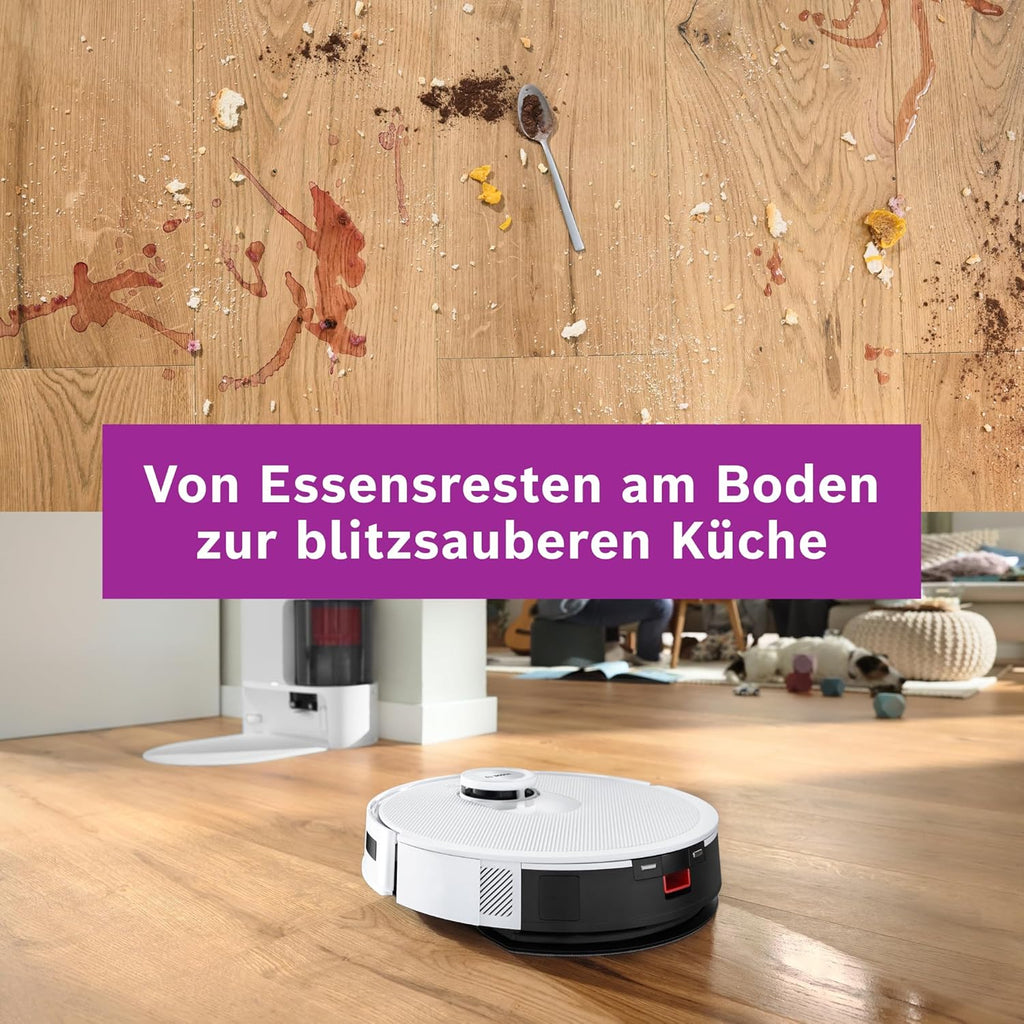 Bosch Spotless BCRD1W Robot Vacuum Cleaner 11000 Pa Suction Mop Function Smart Navigation White