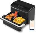 COSORI Dual Chamber Air Fryer 10L TwinFry with 4 Heating Elements 240C Temperature Control Black TF102S