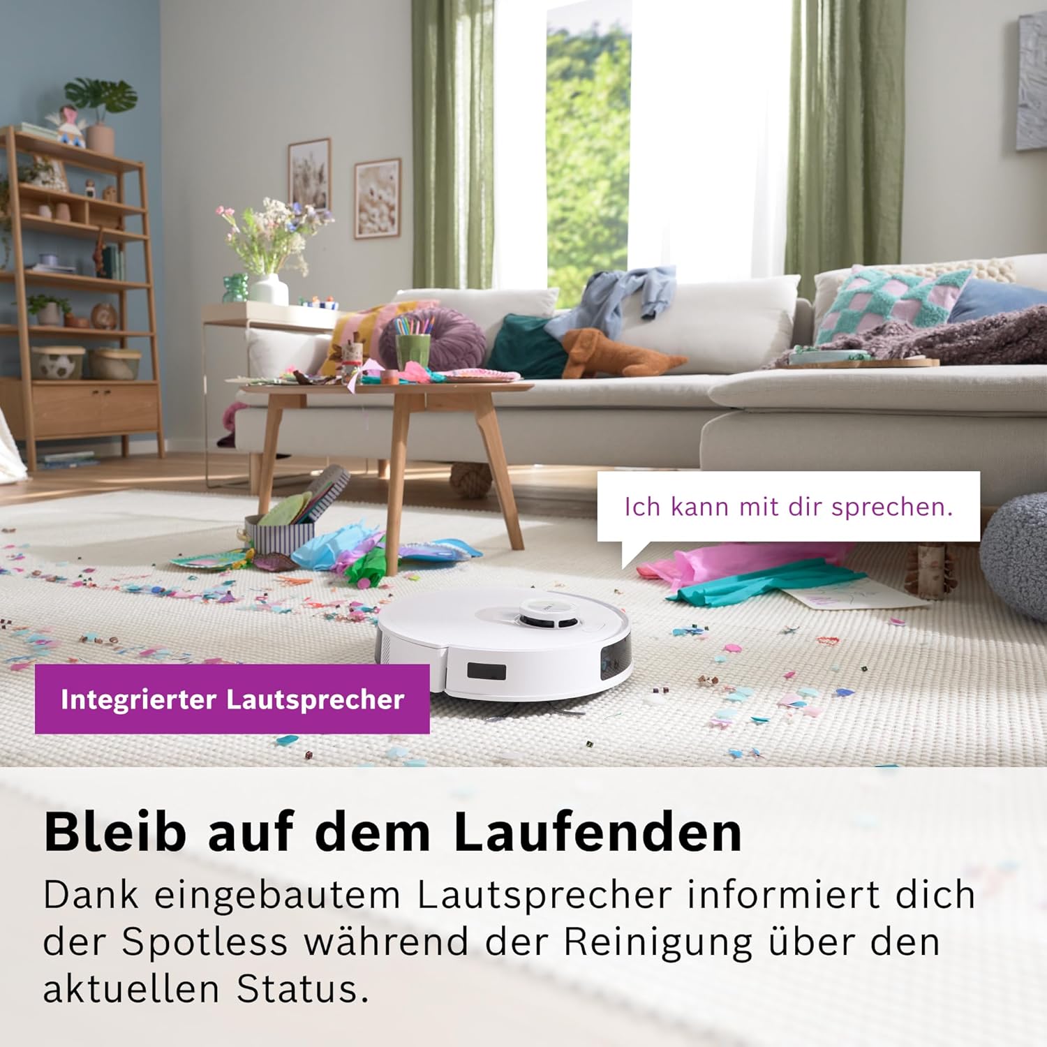 Bosch Spotless BCRD1W Robot Vacuum Cleaner 11000 Pa Suction Mop Function Smart Navigation White