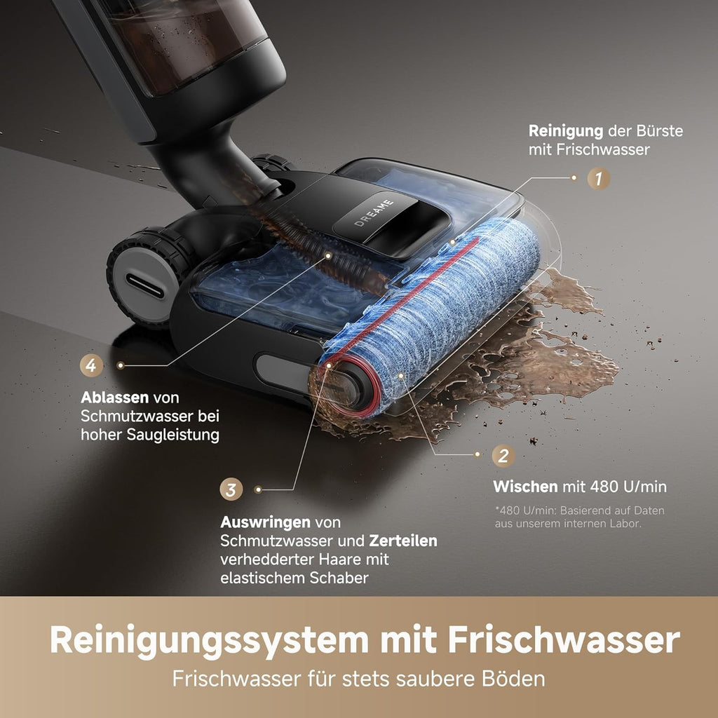 Dreame H15 Pro Wet Dry Vacuum Cleaner 21000Pa Suction GapFree AI Robot Arm Triple Edge 180 Degree Flat Design TangleCut Technology