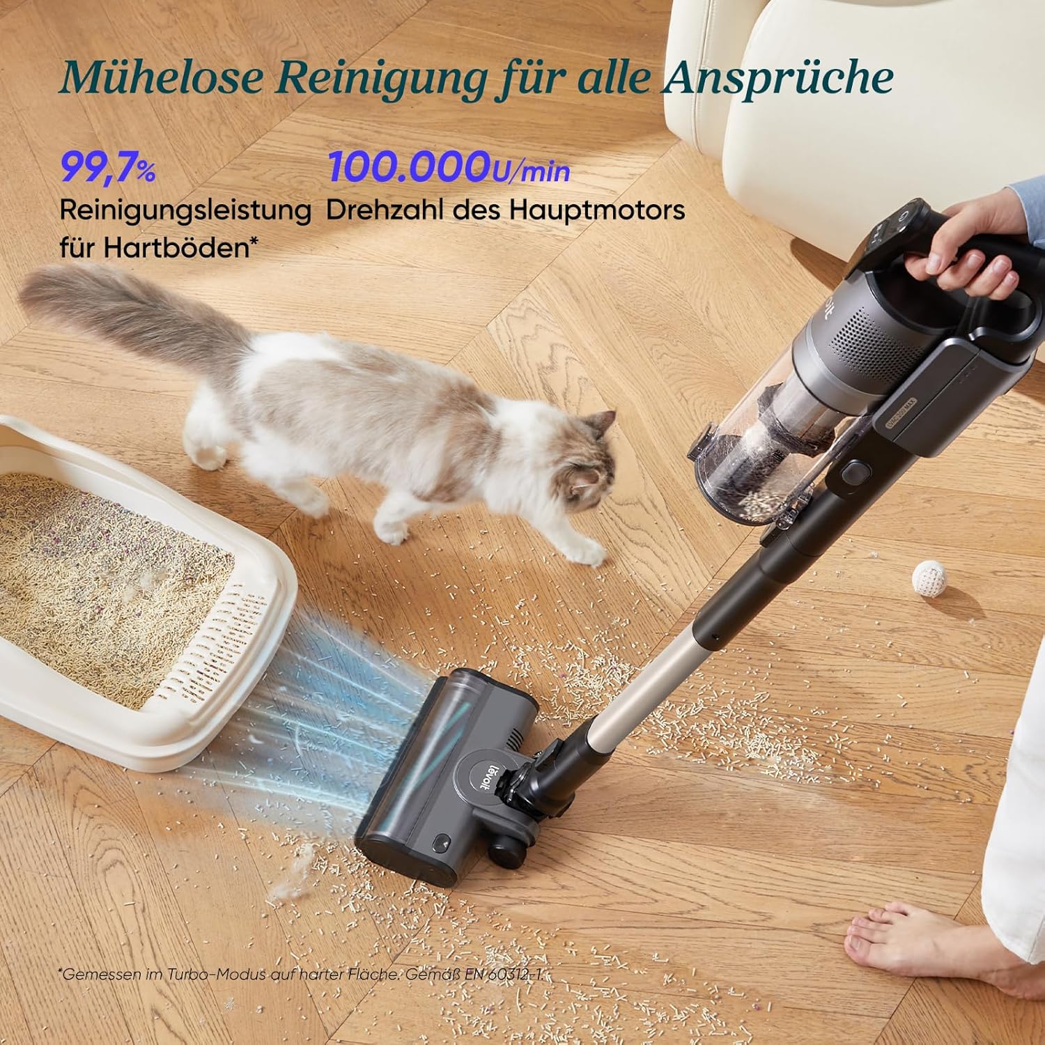 Levoit LVAC-200 MAX Cordless Vacuum Cleaner Battery Powered HEPA Filter Pet Hair Carpet Hard Floors Self Standing Anti Tangle