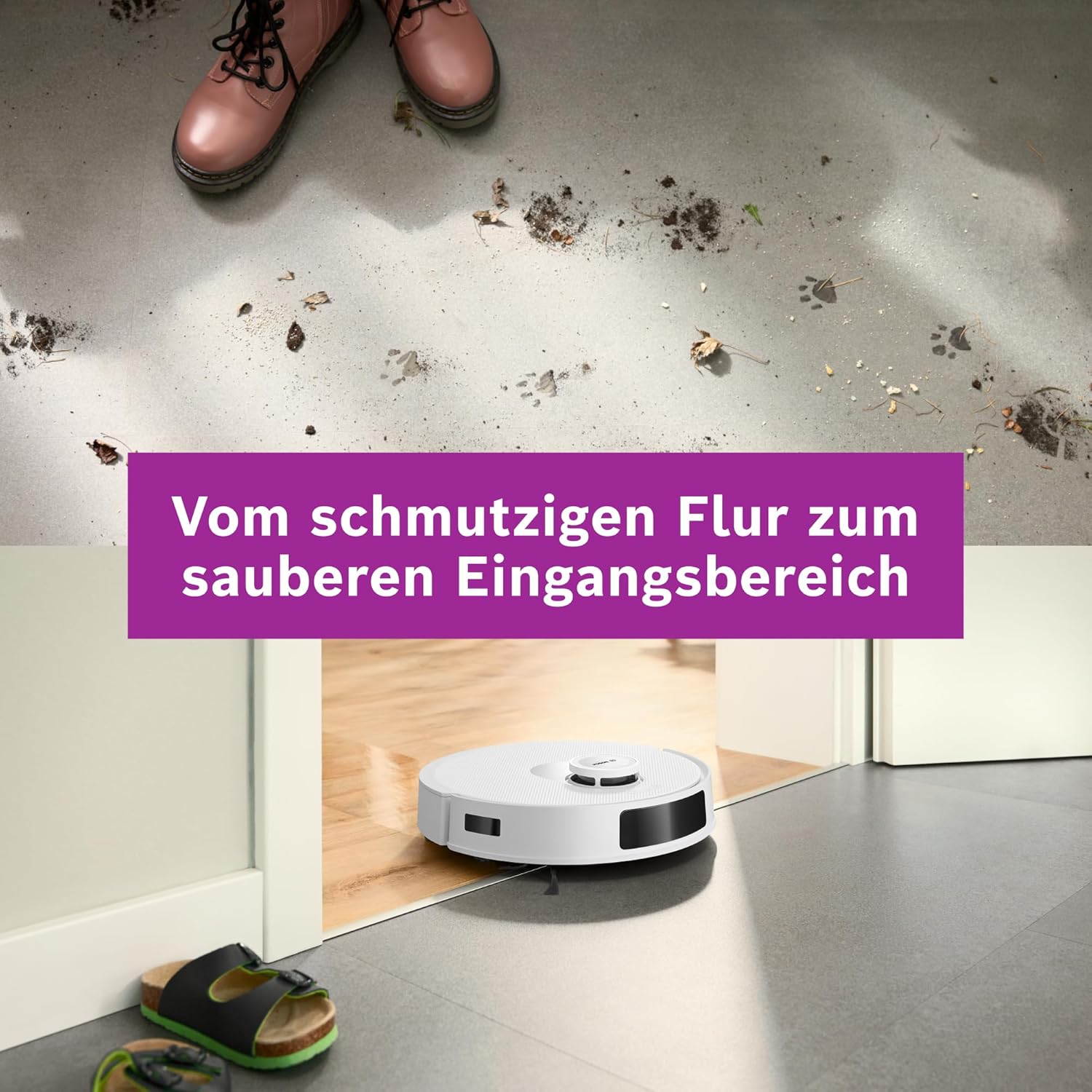 Bosch Spotless BCRD1W Robot Vacuum Cleaner 11000 Pa Suction Mop Function Smart Navigation White