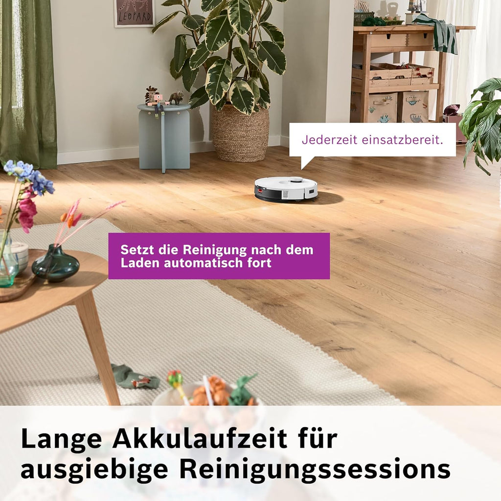 Bosch Spotless BCRD1W Robot Vacuum Cleaner 11000 Pa Suction Mop Function Smart Navigation White