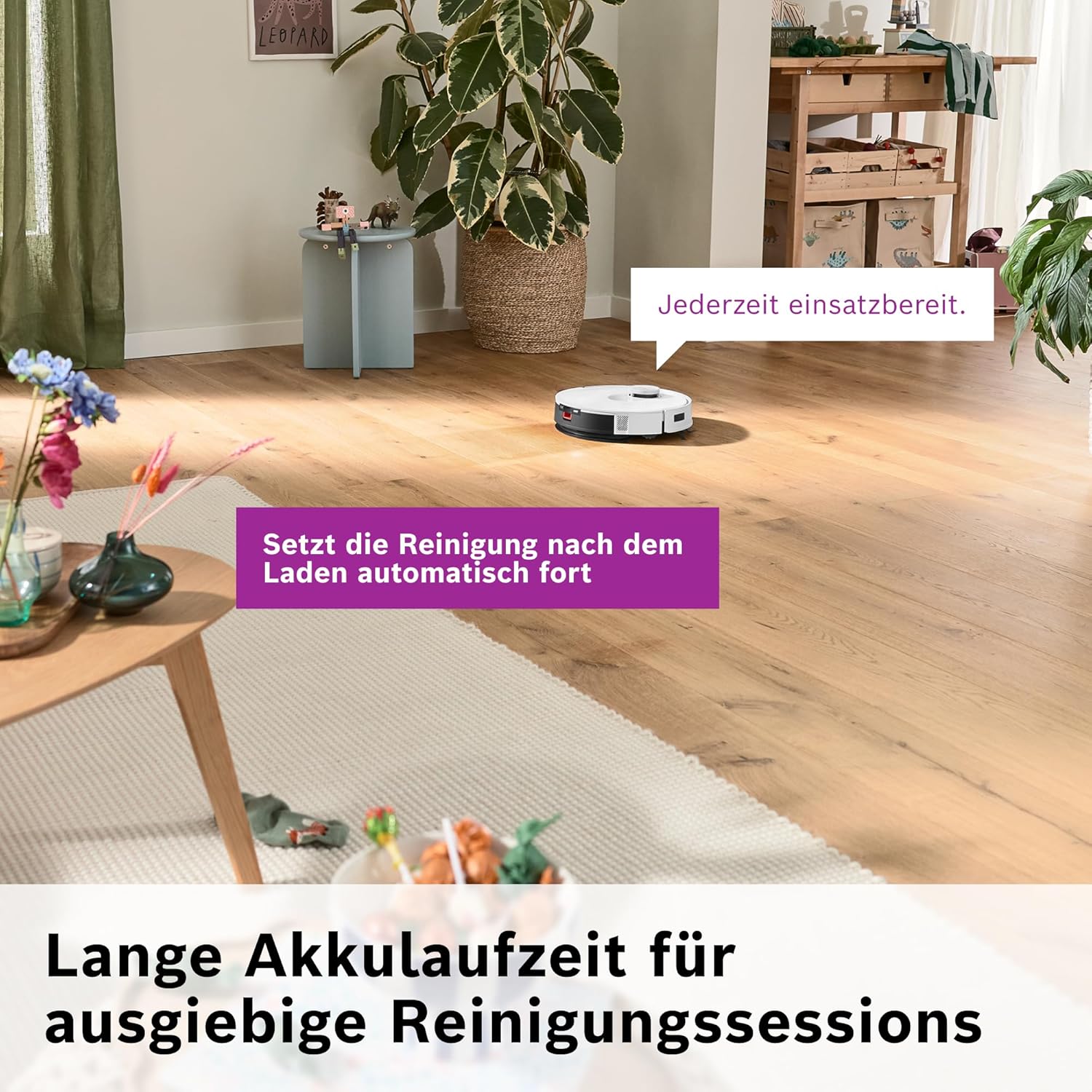 Bosch Spotless BCRD1W Robot Vacuum Cleaner 11000 Pa Suction Mop Function Smart Navigation White