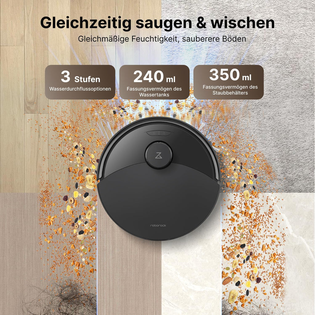 Roborock Q10 X5+ Robot Vacuum Cleaner Auto Emptying Station 10000Pa Suction Mop PreciSense LiDAR Navigation Black