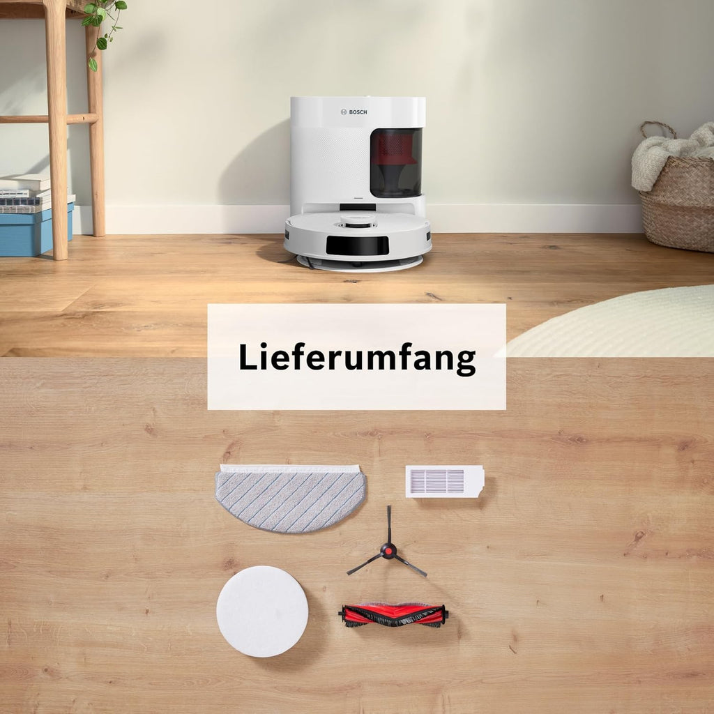 Bosch Spotless BCRD1W Robot Vacuum Cleaner 11000 Pa Suction Mop Function Smart Navigation White